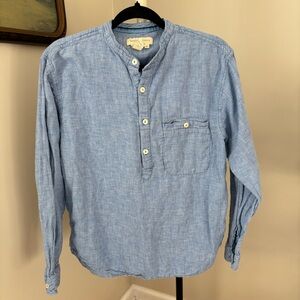 The Territory Ahead Linen Blend Popover Top Size Medium